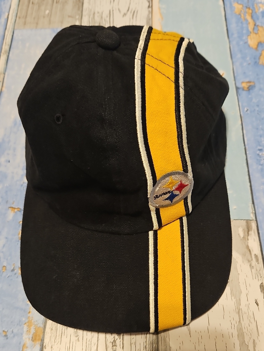 RARE VTG 90s Pittsburgh Steelers NFL Football Snapback Hat - Black/Yellow